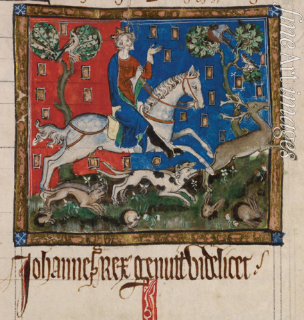 Anonymous - King John hunting on horseback