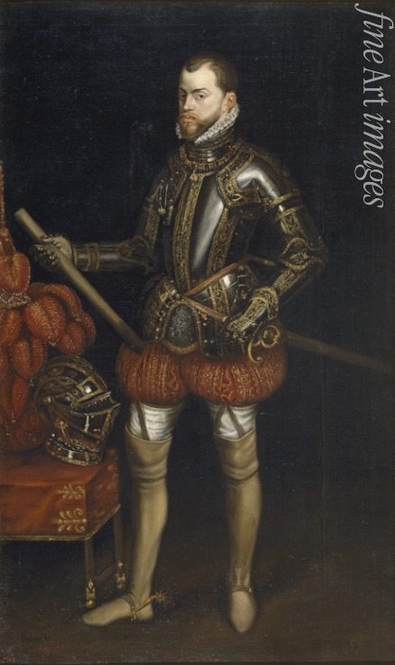 Anonymous - Portrait of Philip II (1527-1598) in armour from the battle of Saint Quentin