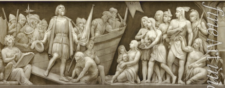Brumidi Constantino - Landing of Christopher Columbus (The frieze in the Rotunda of the United States Capitol)