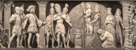 Brumidi Constantino - Cortez and Montezuma at Mexican Temple (The frieze in the Rotunda of the United States Capitol)