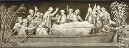 Brumidi Constantino - Beerdigung von Hernando De Soto (Fries in der Rotunde des United States Capitols)