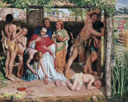 Hunt William Holman - A Converted British Family Sheltering a Christian Missionary from the Persecution of the Druids