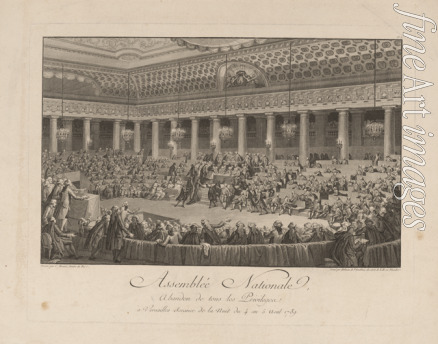 Helman Isidore Stanislas - Nationalversammlung in Versailles in der Nacht vom 4. auf den 5. August 1789