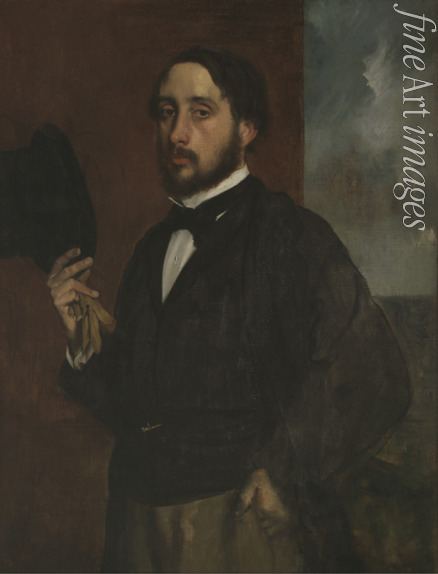 Degas Edgar - Selbstporträt mit erhobenem Hut
