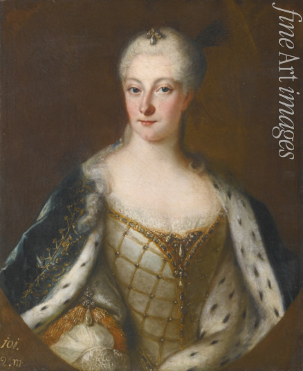 Pesne Antoine Schule - Porträt von Henriette Marie von Brandenburg-Schwedt (1702-1782)