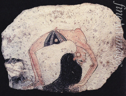 Altägyptische Kunst - Ostrakon mit Darstellung einer Tänzerin