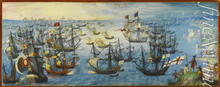 Monogrammist VHE - Die spanische Armada vor der Südküste von England
