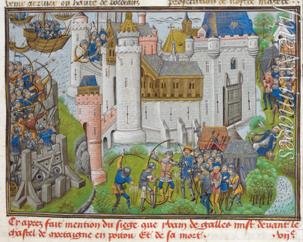 Unbekannter Künstler - Die Belagerung von Mortagne in 1377 (aus Recueil des croniques d'Engleterre von Jean de Wavrin)