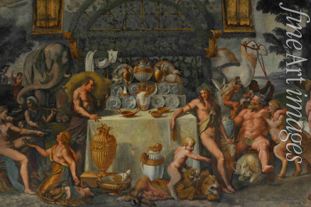Romano Giulio - Fresko-Detail im Saal von Amor und Psyche
