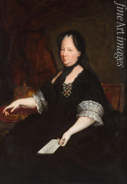 Maron Anton von - Portrait of Empress Maria Theresia of Austria (1717-1780) as a widow