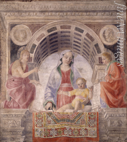 Foppa Vincenzo - Madonna und Kind mit Heiligen Johannes dem Evangelist und Johannes dem Täufer