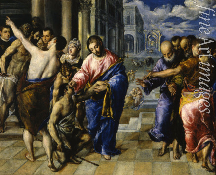 El Greco Dominico - Jesus heilt den blinden Mann