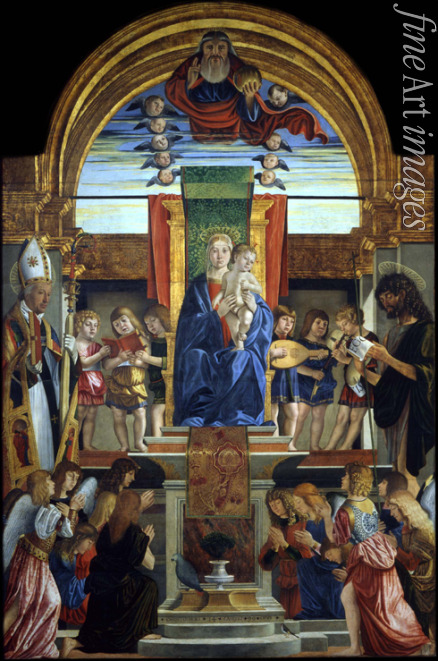 Caselli Cristoforo - The Virgin and Child Enthroned with God the Father and Saints Hilarius and John the Baptist