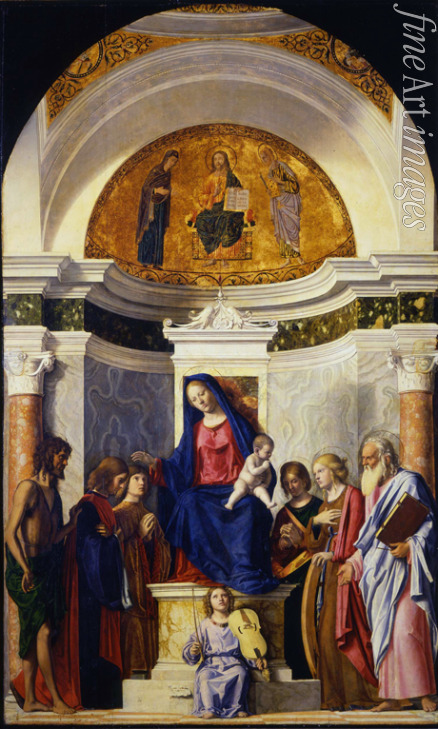 Cima da Conegliano Giovanni Battista - Madonna mit dem Kinde und den Heiligen Johannes dem Täufer, Cosmas und Damian, Katharina und Paulus