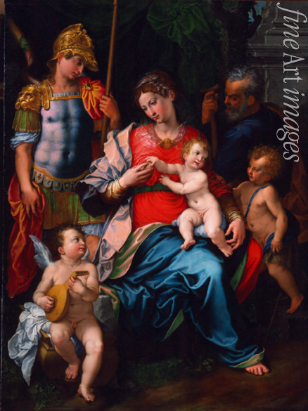 Sciolante da Sermoneta Girolamo - Madonna mit dem Kinde und den Heiligen Johannes dem Täufer, Erzengel Michael und Josef