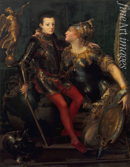 Mazzola Bedoli Girolamo - Allegorical Portrait of Parma Embracing Alessandro Farnese