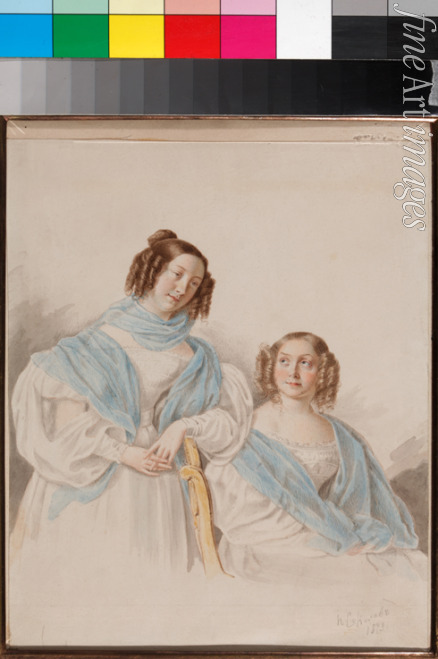 Sokolov Pyotr Petrovich - Portrait of Sisters Countesses Antonina Dmitrievna (1813-1891) und Lidia Dmitrievna (1815-1882) Bludov