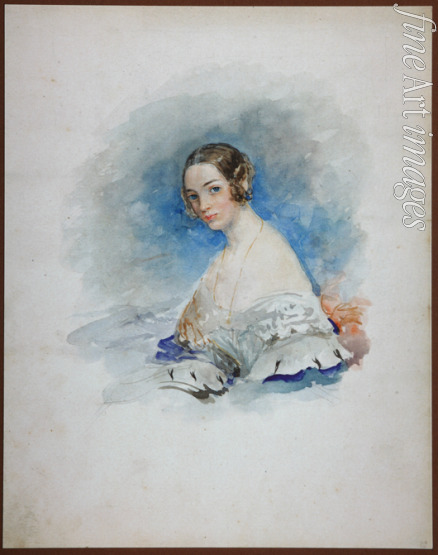 Sadownikow Wassili Semjonowitsch - Porträt von Prinzessin Maria Iwanowna Kotschubei, geb. Barjatinskaja (1818-1843)