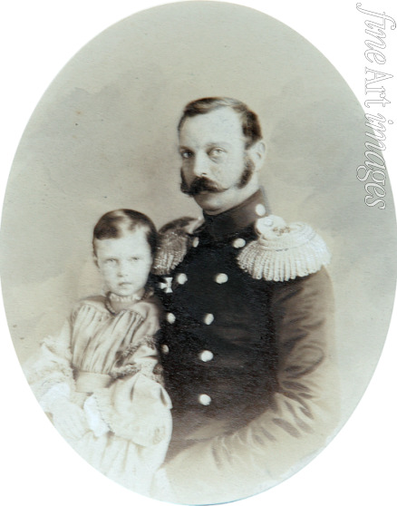 Deniere Andrei (Heinrich-Johann) - Porträt des Kaisers Alexander II. (1818-1881) mit Tochter, Großfürstin Marie Alexandrowna von Russland (1853-1920)