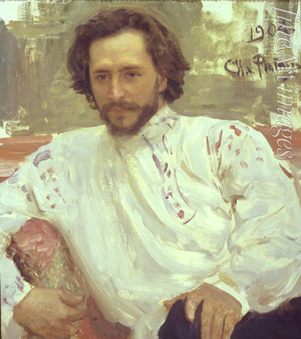 Repin Ilya Yefimovich - Portrait of the author Leonid Andreyev (1871-1919)