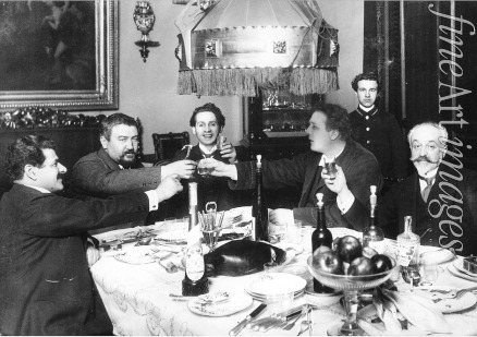 Anonymous - Author Alexander Kuprin with Friends in Paris