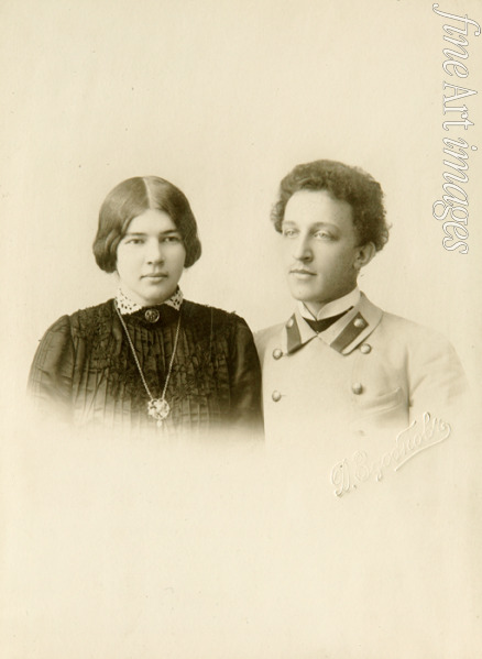 Zdobnov Dmitri Spiridonovich - Portrait of the poet Alexander Blok (1880-1921) with his wife