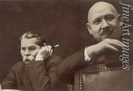 Unbekannter Fotograf - Maxim Gorki und Demjan Bedny auf dem ersten Kongress des sowjetischen Schriftstellerverbandes in Moskau im August 1934