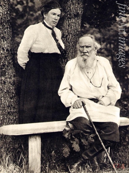 Tschertkow Wladimir Grigoriewitsch - Lew Tolstoi und Tochter Alexandra