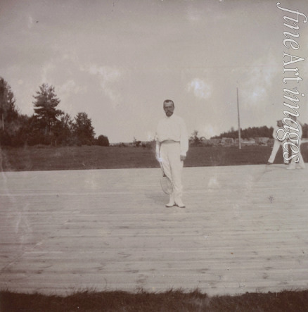 Unbekannter Fotograf - Zar Nikolaus II. von Russland auf dem Tennisplatz