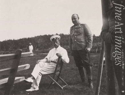 Unbekannter Fotograf - Zar Nikolaus II. von Russland mit seinem Adjutant