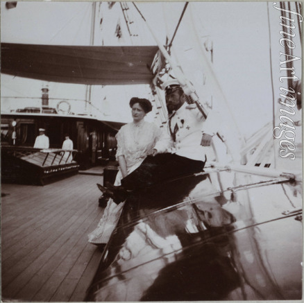 Unbekannter Fotograf - Zar Nikolaus II. von Russland und Kaiserin Alexandra Fjodorowna auf der Jacht 