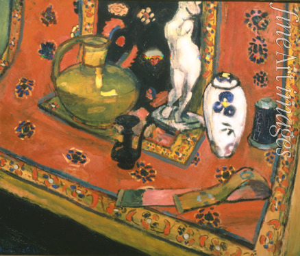 Matisse Henri - Statuette und Vasen auf einem orientalischen Teppich (En rouge de Venise)
