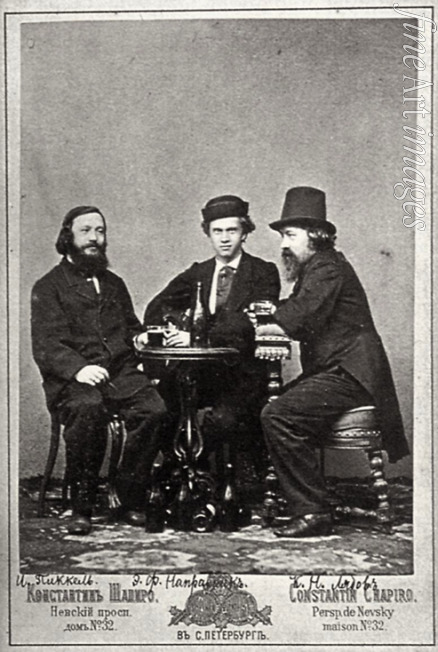 Russischer Fotograf - Geiger Johann Pickel mit Komponisten Eduard Nápravník und Anatoli Ljadow