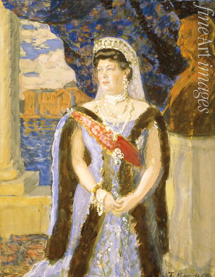 Kustodiew Boris Michailowitsch - Bildnis Großfürstin Maria Pawlowna von Russland (1854-1920)