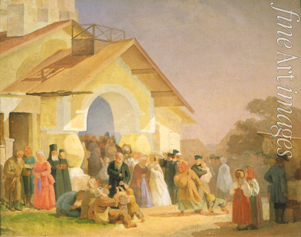 Morozov Alexander Ivanovich - Coming out of a Church in Pskov