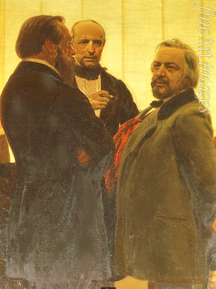 Repin Ilja Jefimowitsch - Die Komponisten Wladimir Odoewski, Mili Balakirew und Michail Glinka (Detail des Bildes Slawische Komponisten)