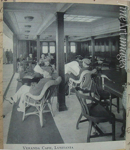 Unbekannter Fotograf - RMS Lusitania, Veranda Cafe