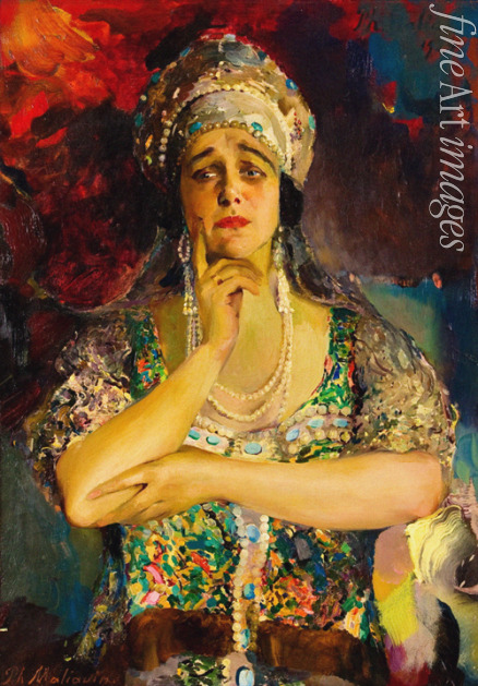 Maljawin Filipp Andrejewitsch - Porträt von Sängerin Nadeschda Wassiliewna Plewizkaja (1884-1940)