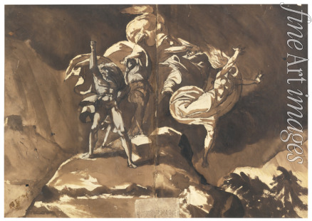 Füssli (Fuseli) Johann Heinrich - The Witches Floating Above Macbeth and Banquo