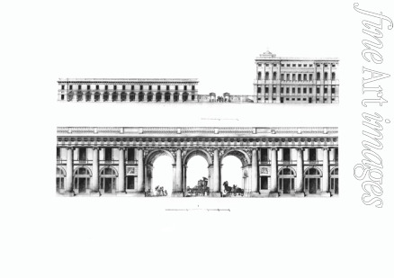 Quarenghi Giacomo Antonio Domenico - Design of the His Imperial Majesty's Own Cabinet (Chancellery) in Petersburg