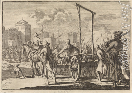 Aa Pieter van der - Arrival of Stepan Razin and his brother Frol in an iron cage in Moscow, 1671
