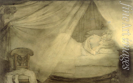 Somow Konstantin Andrejewitsch - Im Schlafzimmer. Illustration zum Gedicht Graf Nulin von A. Puschkin