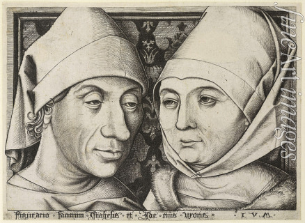 Meckenem Israhel van the Younger - Self-Portrait with wife Ida