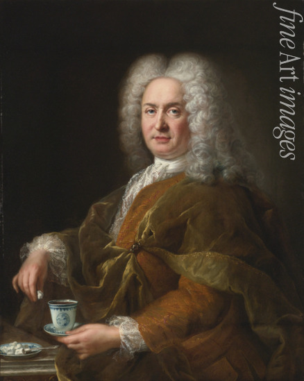 Belle Alexis Simon - Portrait of a gentleman holding a cup of chocolate