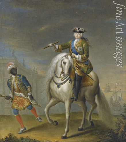 Grooth Georg-Christoph - Empress Elisabeth (1709-1762) with a Arab boy