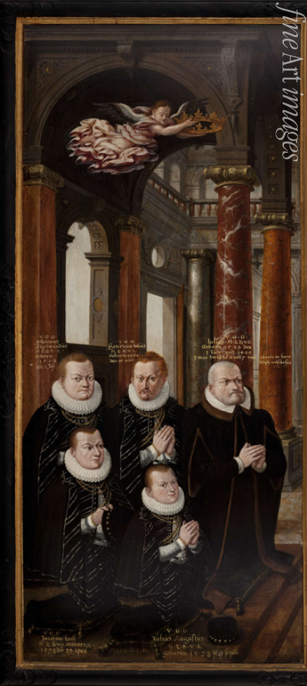 Vredeman de Vries Hans (Jan) - The Family of Julius of Brunswick-Lüneburg and Hedwig of Brandenburg. Wing of the Epitaph-altarpiece
