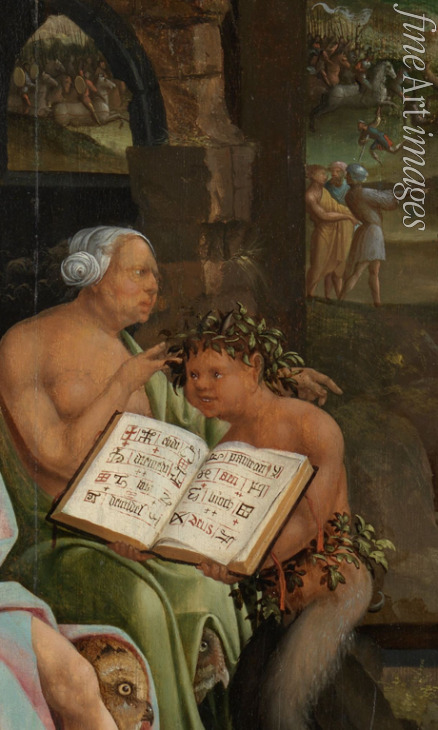 Cornelisz van Oostsanen Jacob - Saul und die Hexe von Endor. Detail: Grimoire