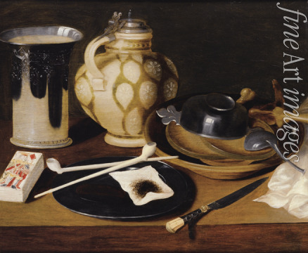 Anonymous - Still Life with a Pipe, a King of Diamonds, a Knife and a Pitcher