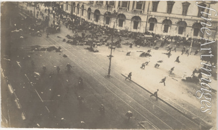 Bulla Karl Karlowitsch - Regierungstruppen schießen auf die Demonstranten am 4. Juli 1917
