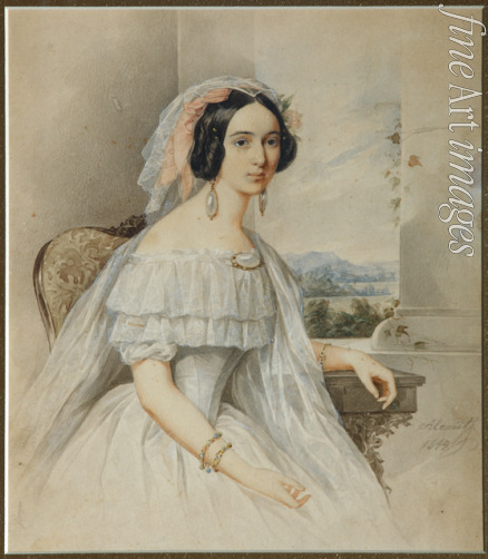 Alexeyev Nikolai Mikhailovich - Portrait of Alexandra Smirnova-Rosset (1809-1882)